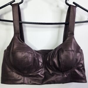 Everlux Longline Bra, Large, Brown Matte Foil